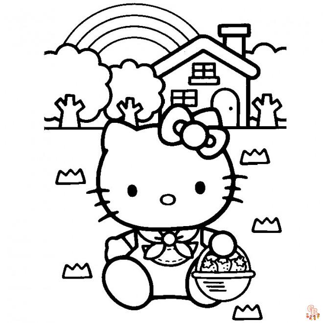 Coloriage Hello Kitty Gratuit en Ligne pour les Enfants Pages à Colorier