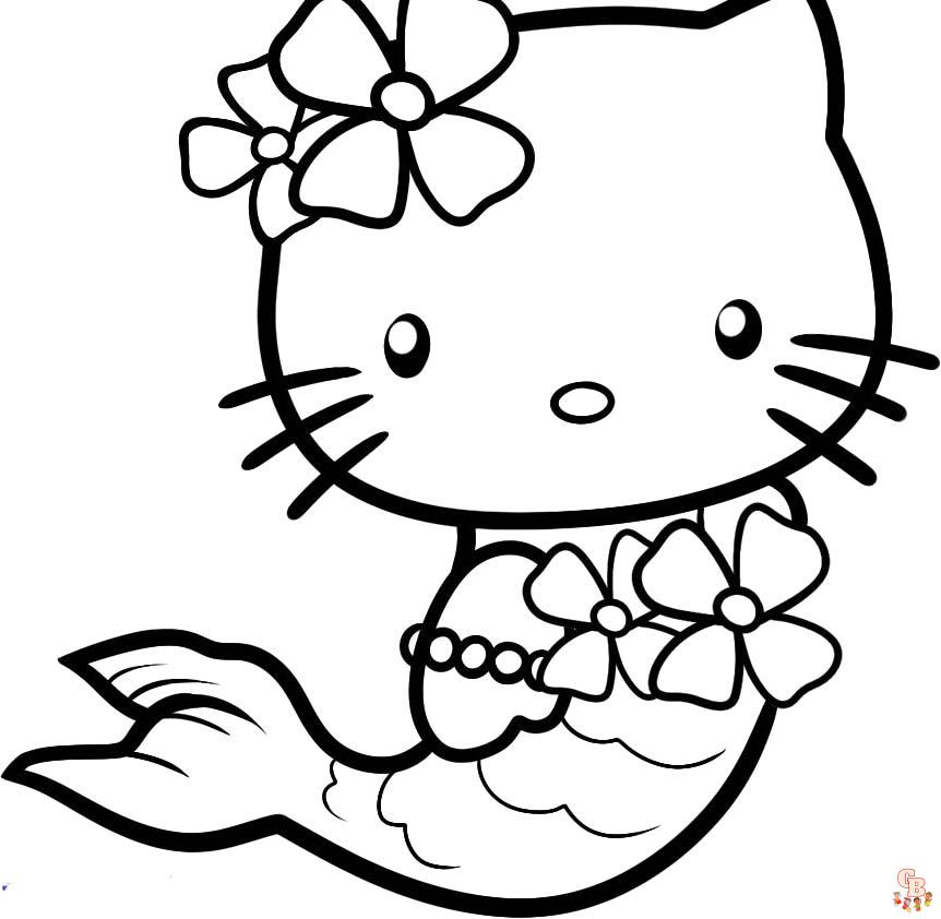 Coloriage Hello Kitty Gratuit en Ligne pour les Enfants Pages à Colorier