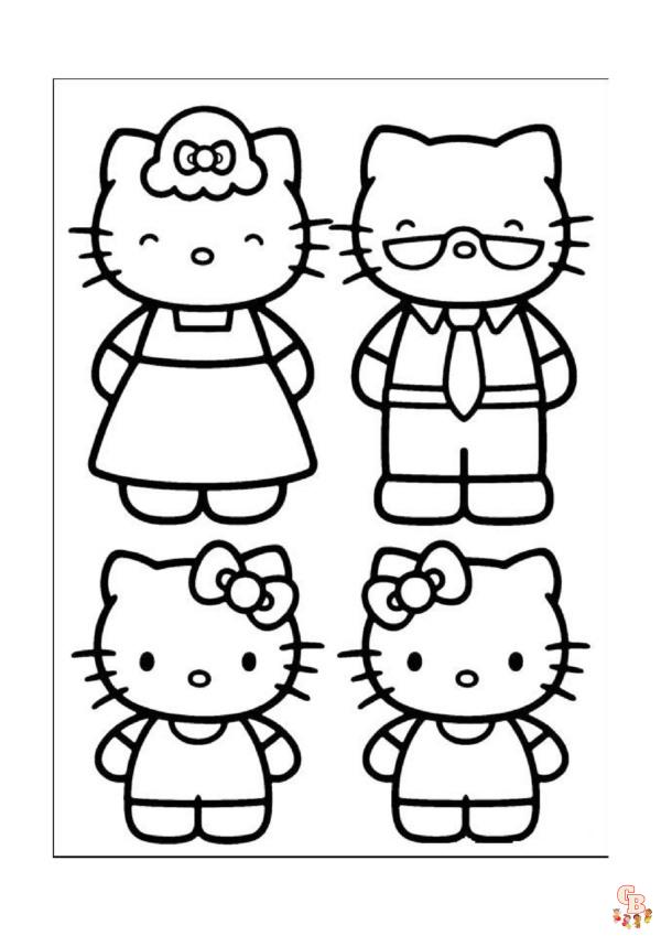 Coloriage Hello Kitty Gratuit en Ligne pour les Enfants Pages à Colorier