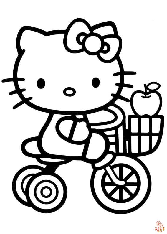 Coloriage Hello Kitty Gratuit en Ligne pour les Enfants Pages à Colorier