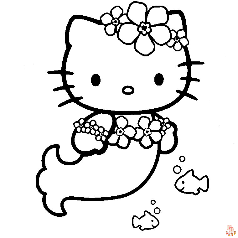 Coloriage Hello Kitty Gratuit en Ligne pour les Enfants Pages à Colorier