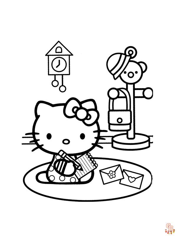 Coloriage Hello Kitty Gratuit en Ligne pour les Enfants Pages à Colorier