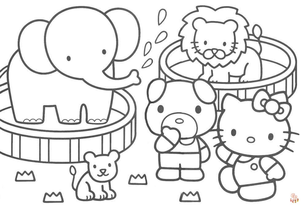 Coloriage Hello Kitty Gratuit en Ligne pour les Enfants Pages à Colorier