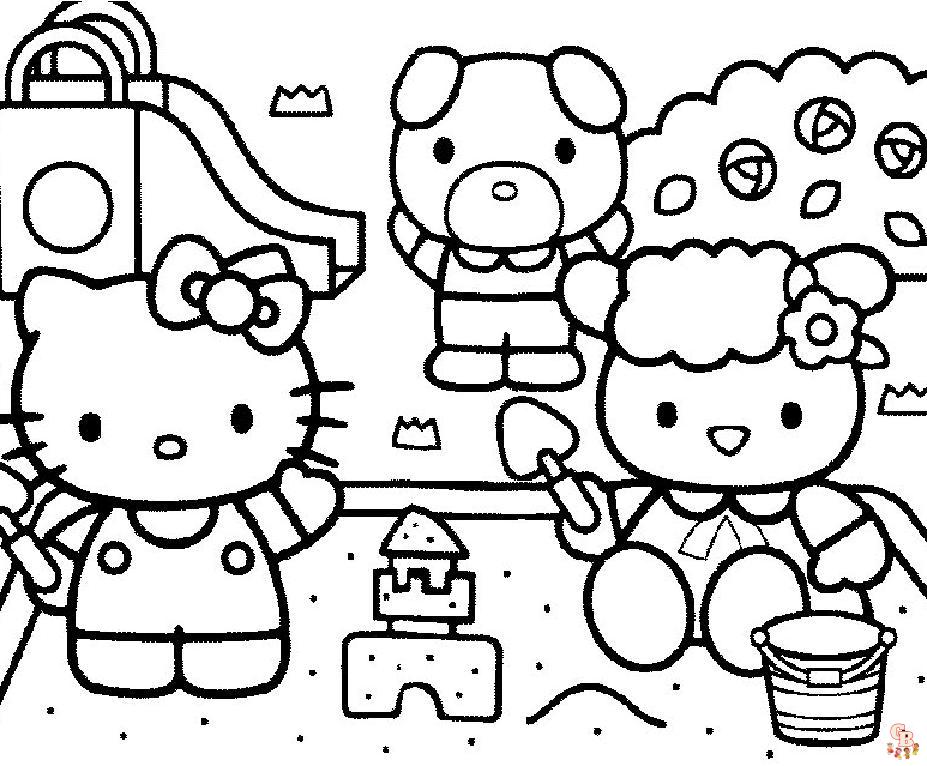 Coloriage Hello Kitty Gratuit en Ligne pour les Enfants Pages à Colorier