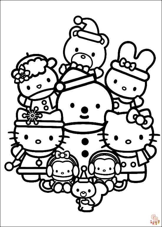 Coloriage Hello Kitty Gratuit en Ligne pour les Enfants Pages à Colorier