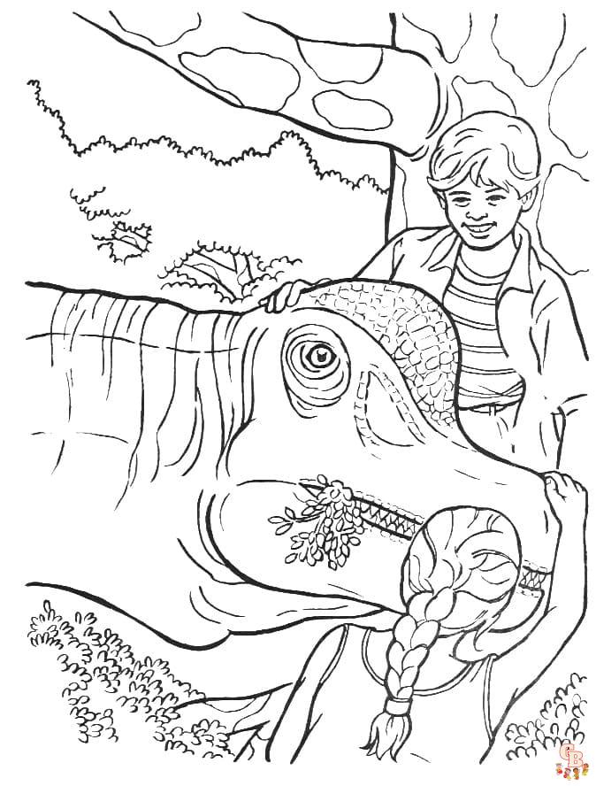 Coloriage Jurassic World T-Rex, Raptors, Mosasaure et plus