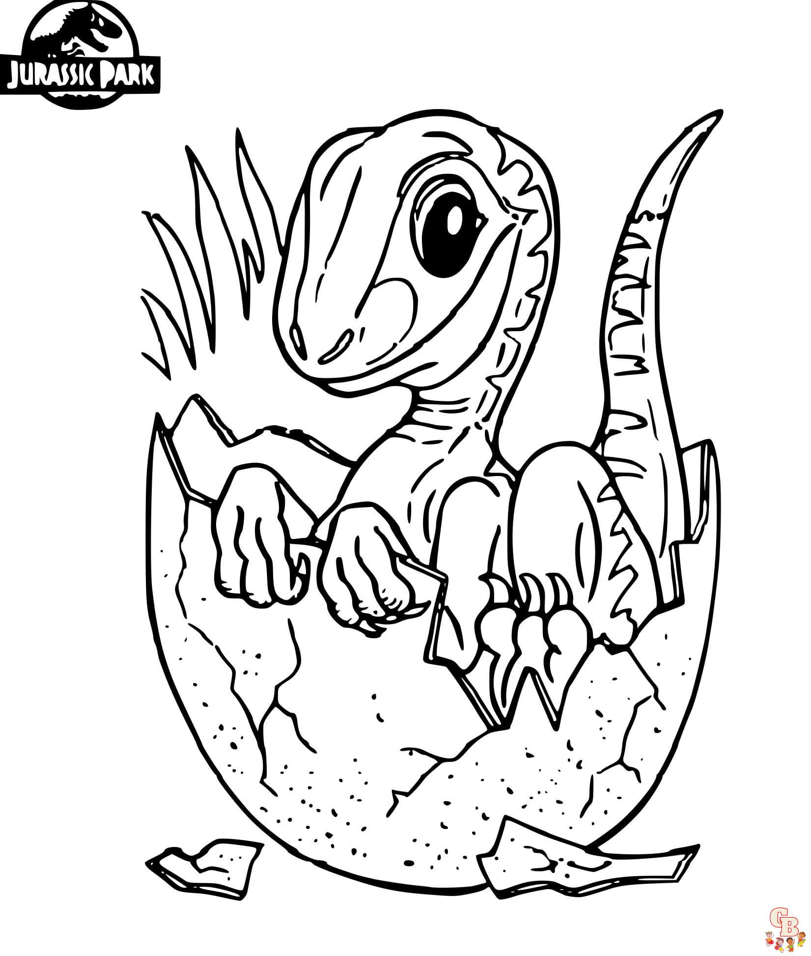 Coloriage Jurassic World T-Rex, Raptors, Mosasaure et plus