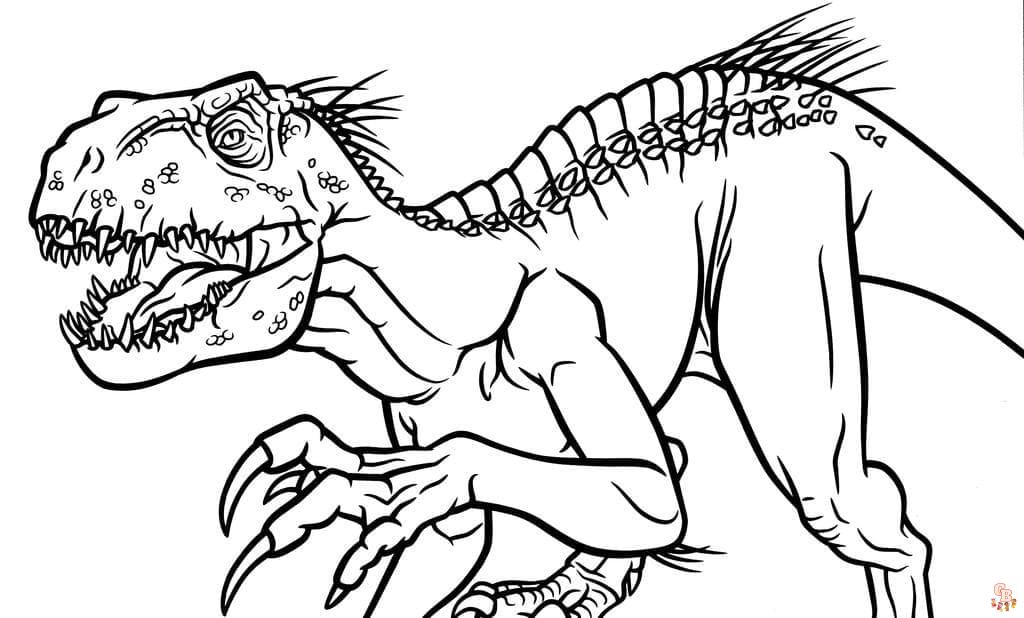 Coloriage Jurassic World T-Rex, Raptors, Mosasaure et plus