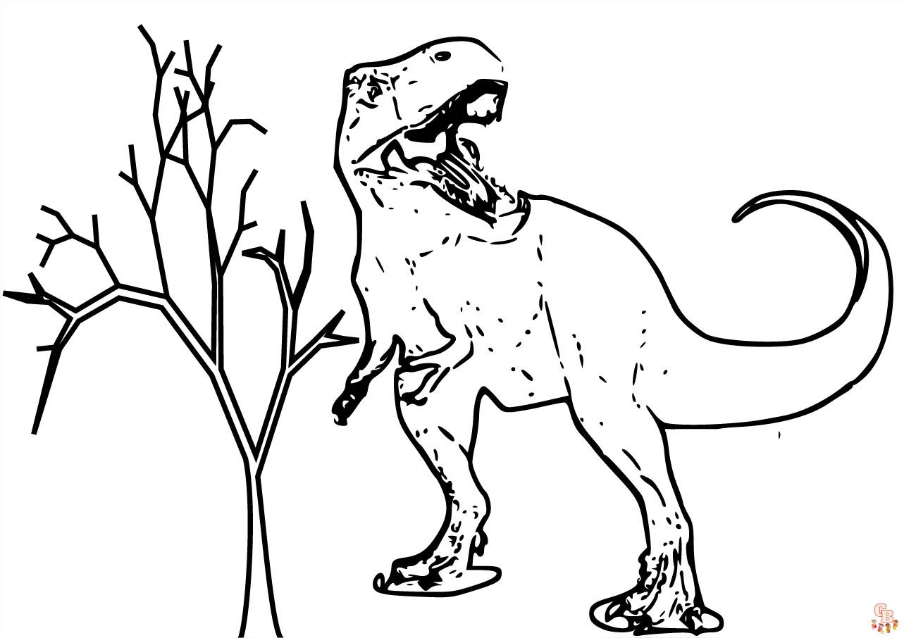 Coloriage Jurassic World T-Rex, Raptors, Mosasaure et plus