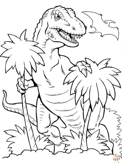 Coloriage Jurassic World T-Rex, Raptors, Mosasaure et plus