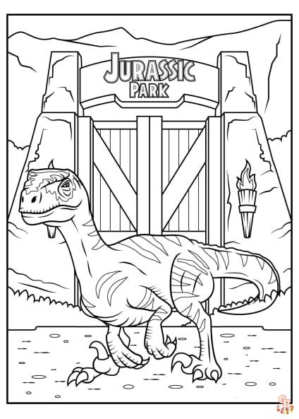 Coloriage Jurassic World T-Rex, Raptors, Mosasaure et plus