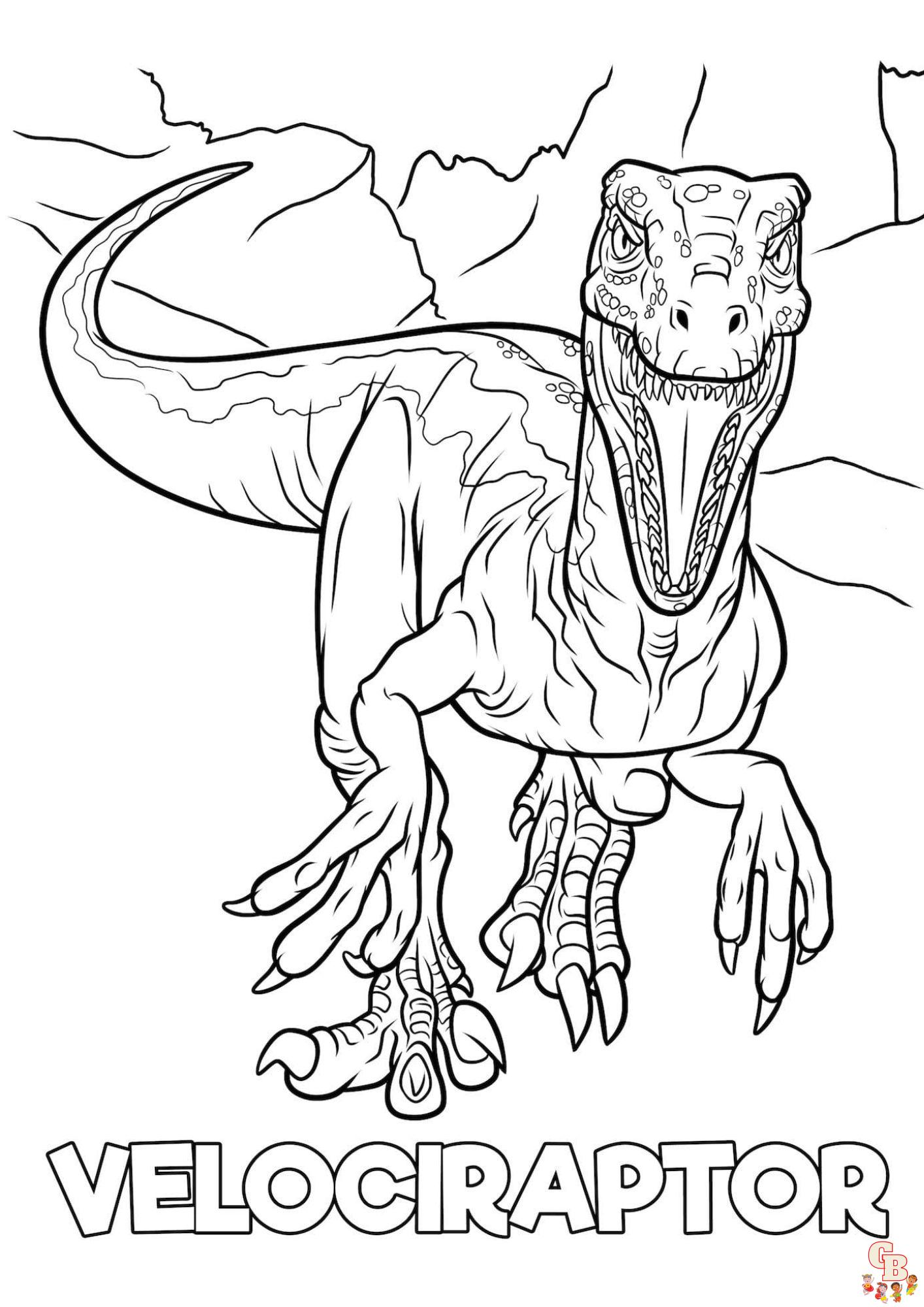 Coloriage Jurassic World T-Rex, Raptors, Mosasaure et plus