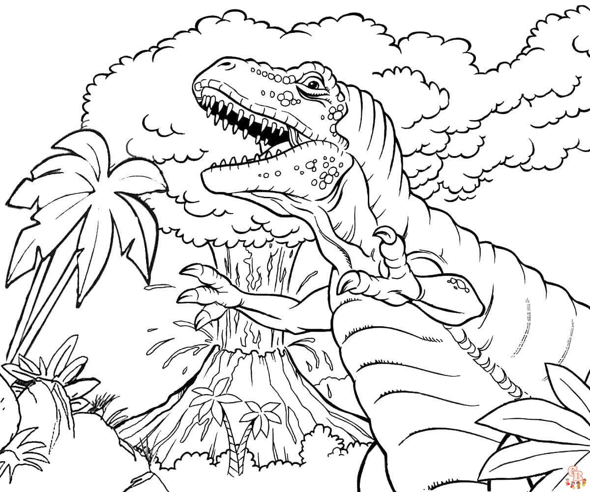 Coloriage Jurassic World T-Rex, Raptors, Mosasaure et plus