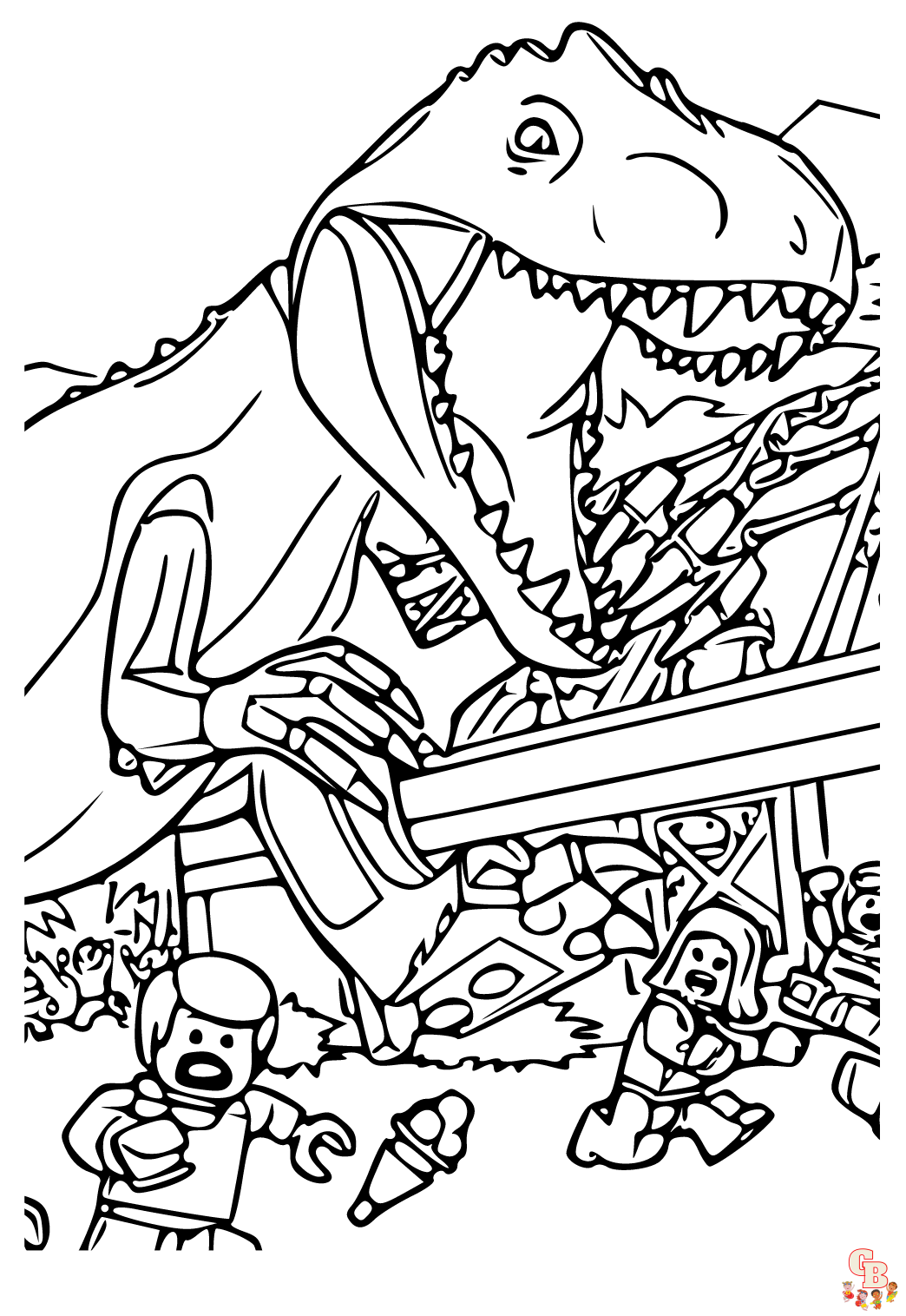 Coloriage Jurassic World T-Rex, Raptors, Mosasaure et plus