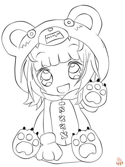 Coloriage Kawaii Modèles Mignons pour Enfants et Adultes