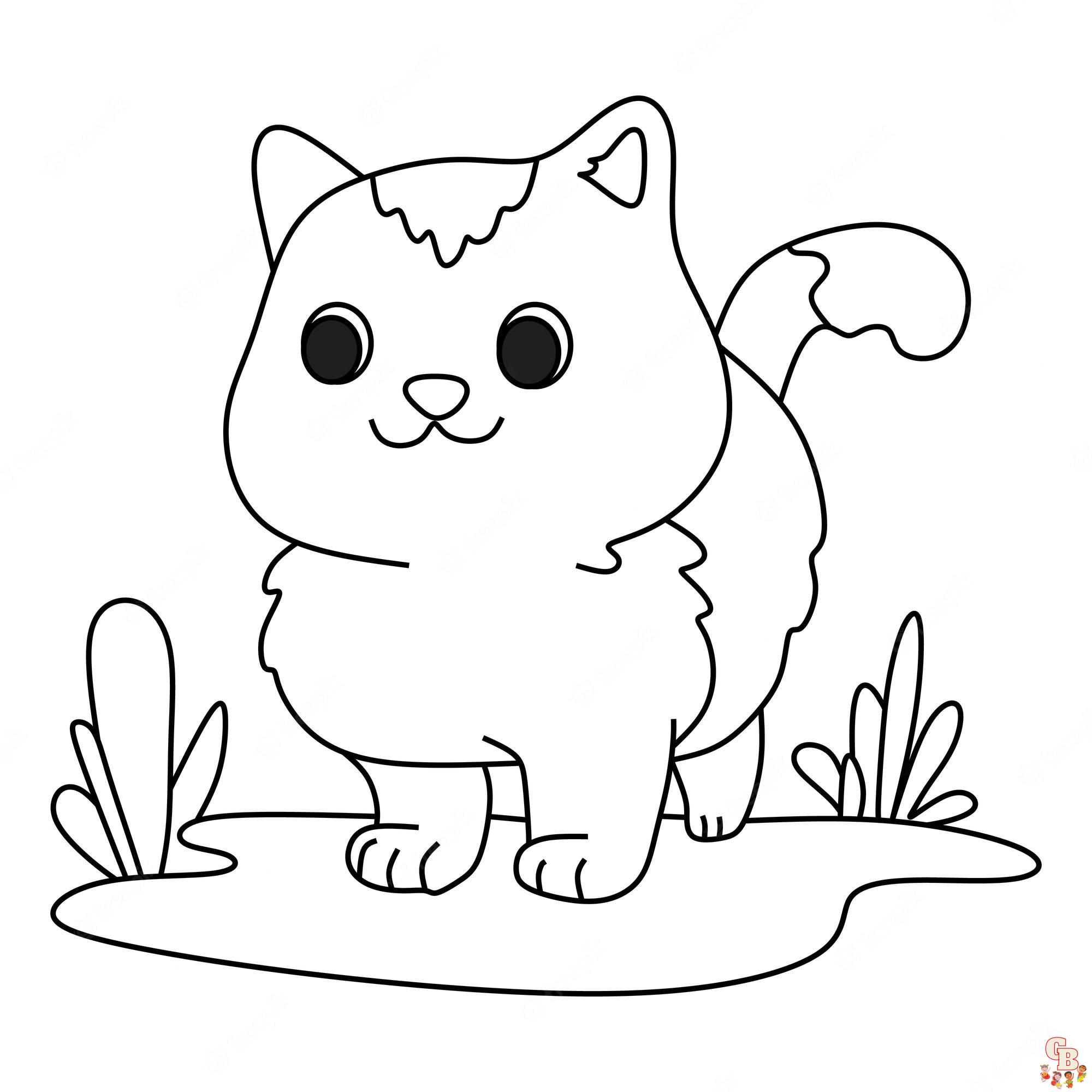 Coloriage Kawaii Animaux Chat, Lapin, Chien, Panda, Ours, Renard Hamster