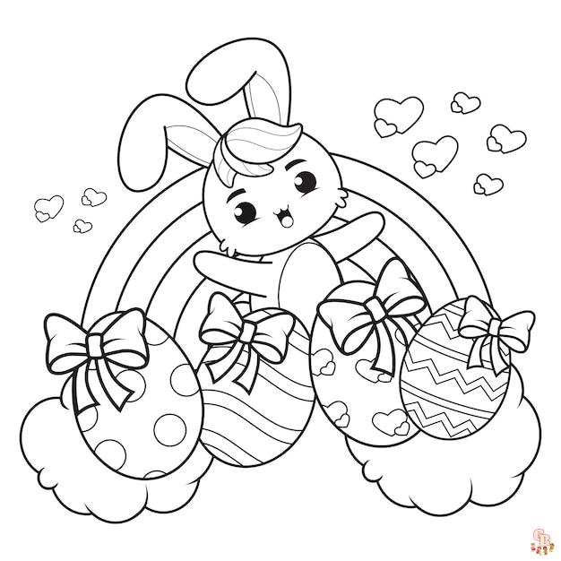 Coloriage Kawaii Animaux Chat, Lapin, Chien, Panda, Ours, Renard Hamster