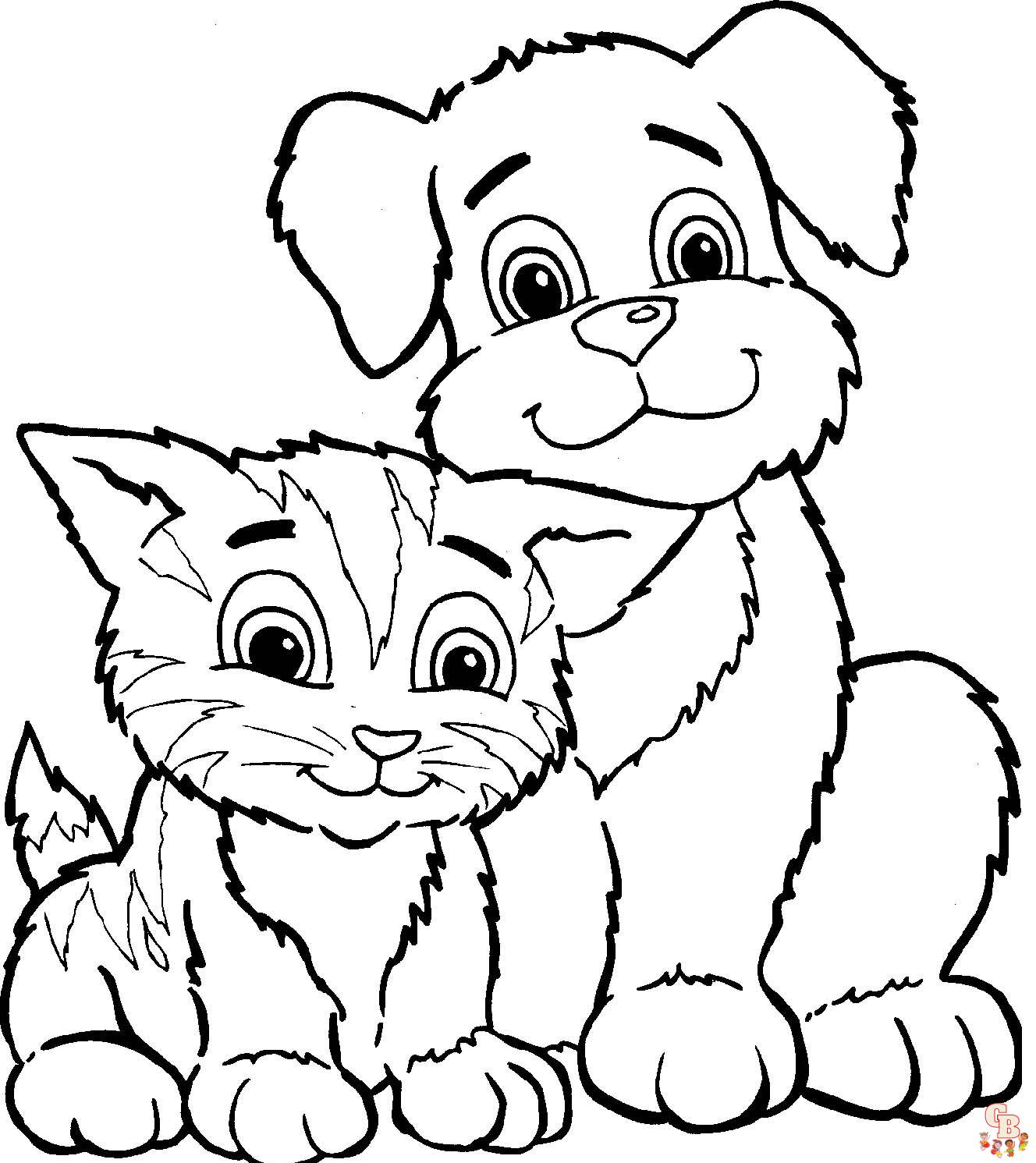 Coloriage Kawaii Animaux Chat, Lapin, Chien, Panda, Ours, Renard Hamster