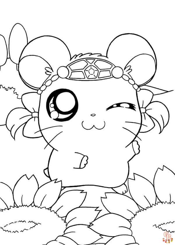 Coloriage Kawaii Animaux Chat, Lapin, Chien, Panda, Ours, Renard Hamster