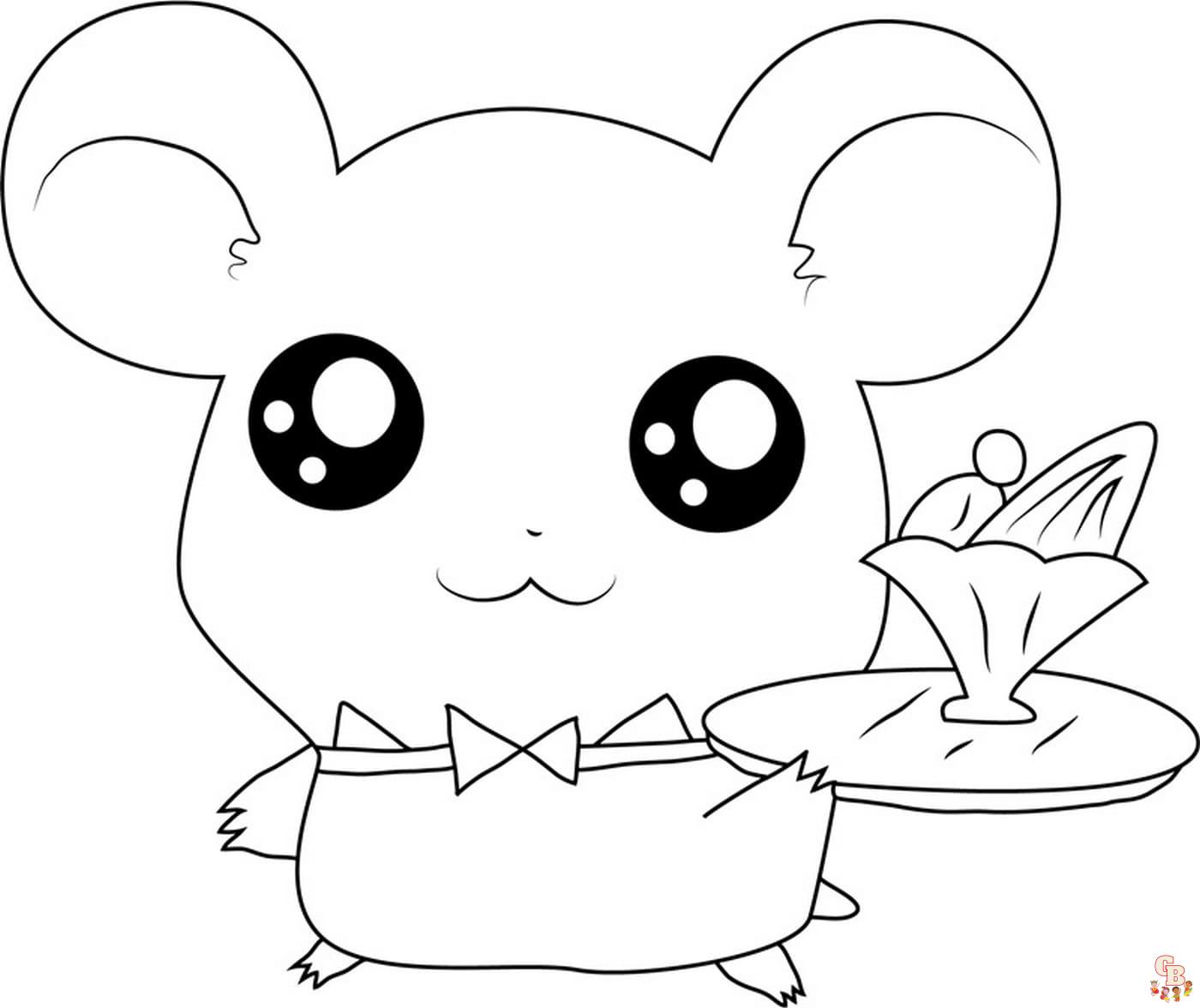 Coloriage Kawaii Animaux Chat, Lapin, Chien, Panda, Ours, Renard Hamster