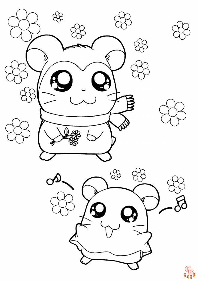 Coloriage Kawaii Animaux Chat, Lapin, Chien, Panda, Ours, Renard Hamster