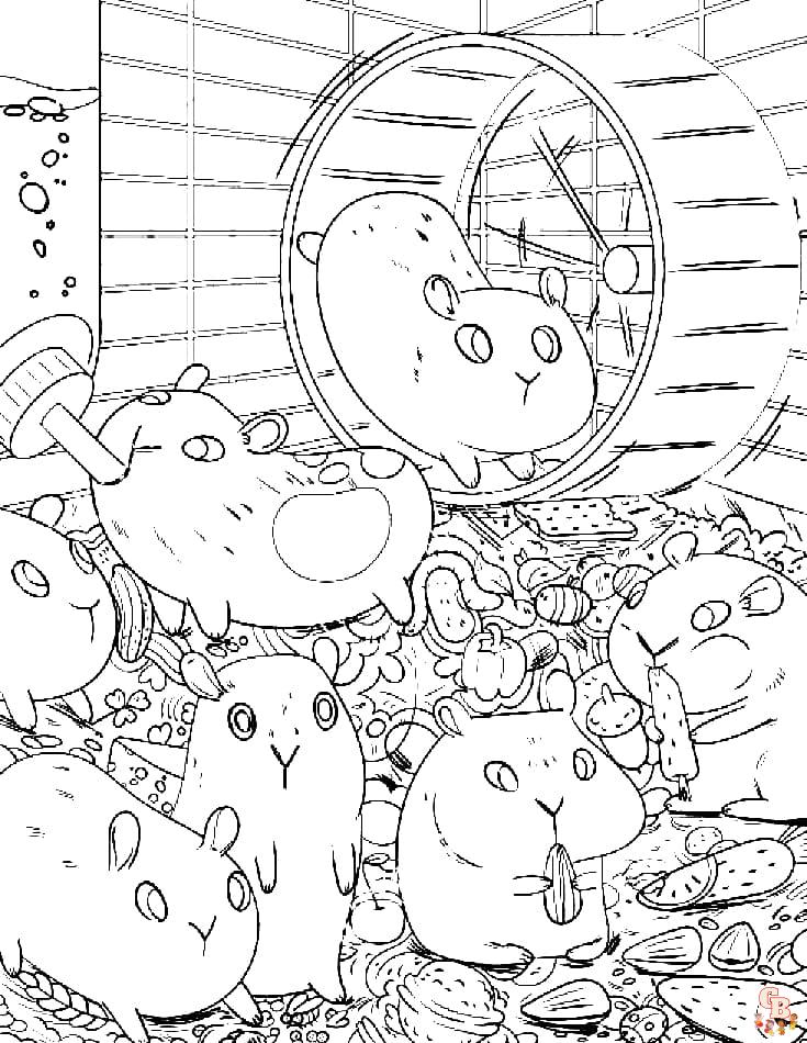 Coloriage Kawaii Animaux Chat, Lapin, Chien, Panda, Ours, Renard Hamster