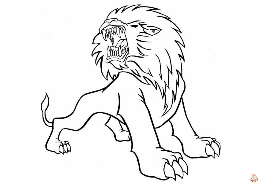 Coloriage Lion Modèles pour Enfants, Adultes et Activités Scolaires