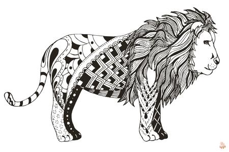 Coloriage Lion Modèles pour Enfants, Adultes et Activités Scolaires