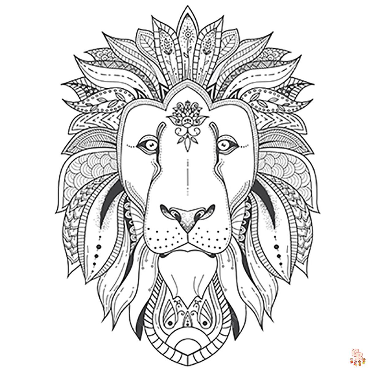 Coloriage Lion Modèles pour Enfants, Adultes et Activités Scolaires