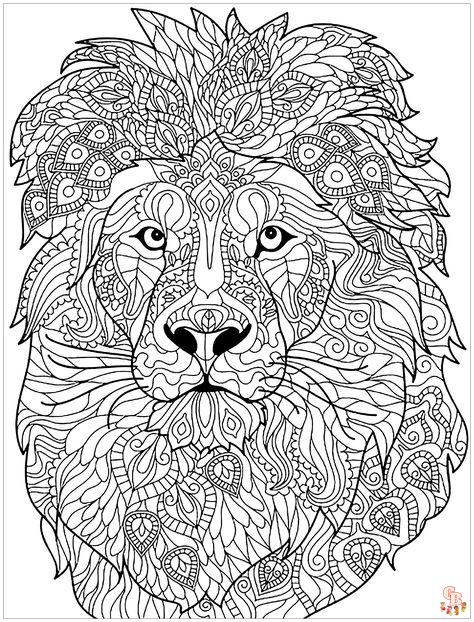 Coloriage Lion Modèles pour Enfants, Adultes et Activités Scolaires