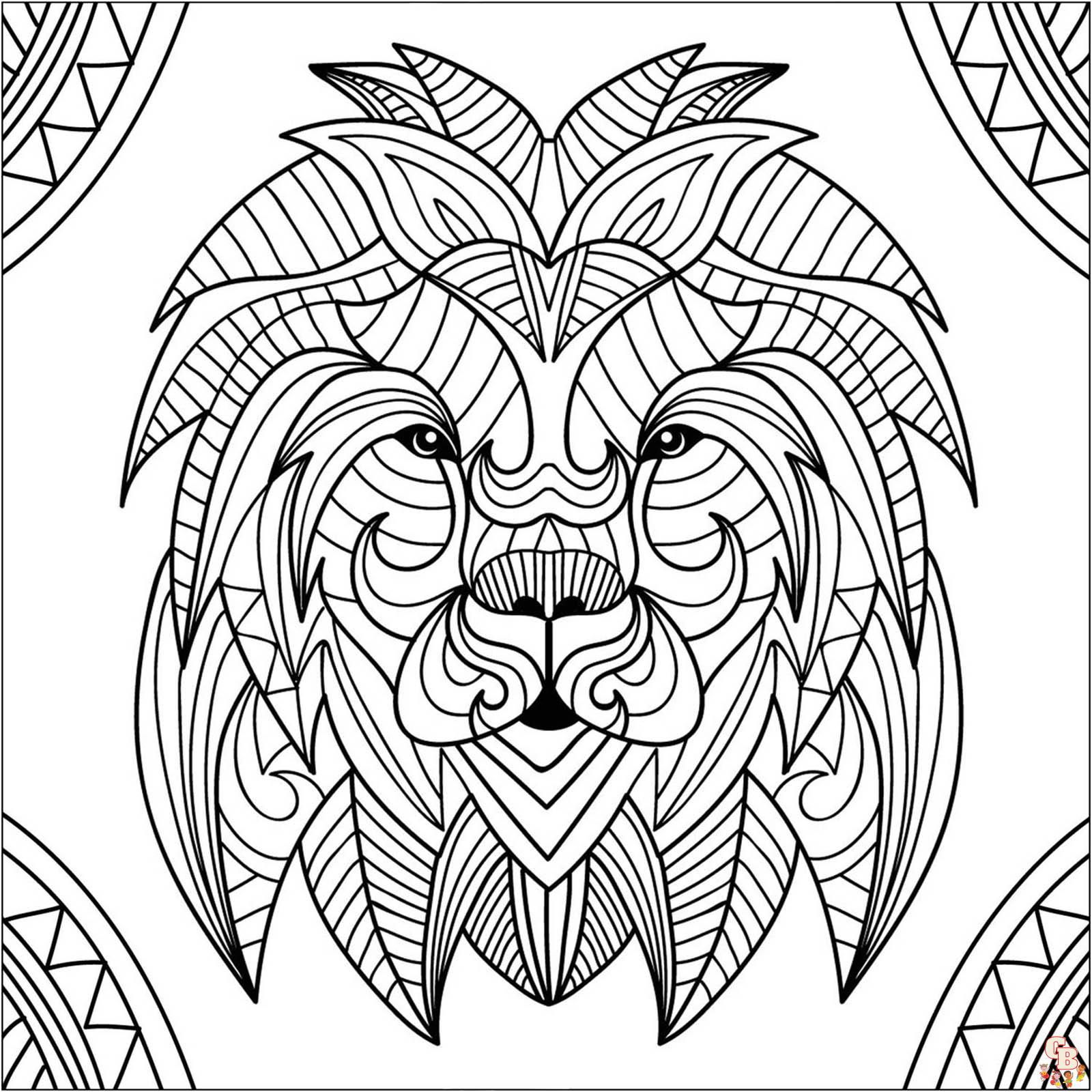 Coloriage Lion Modèles pour Enfants, Adultes et Activités Scolaires