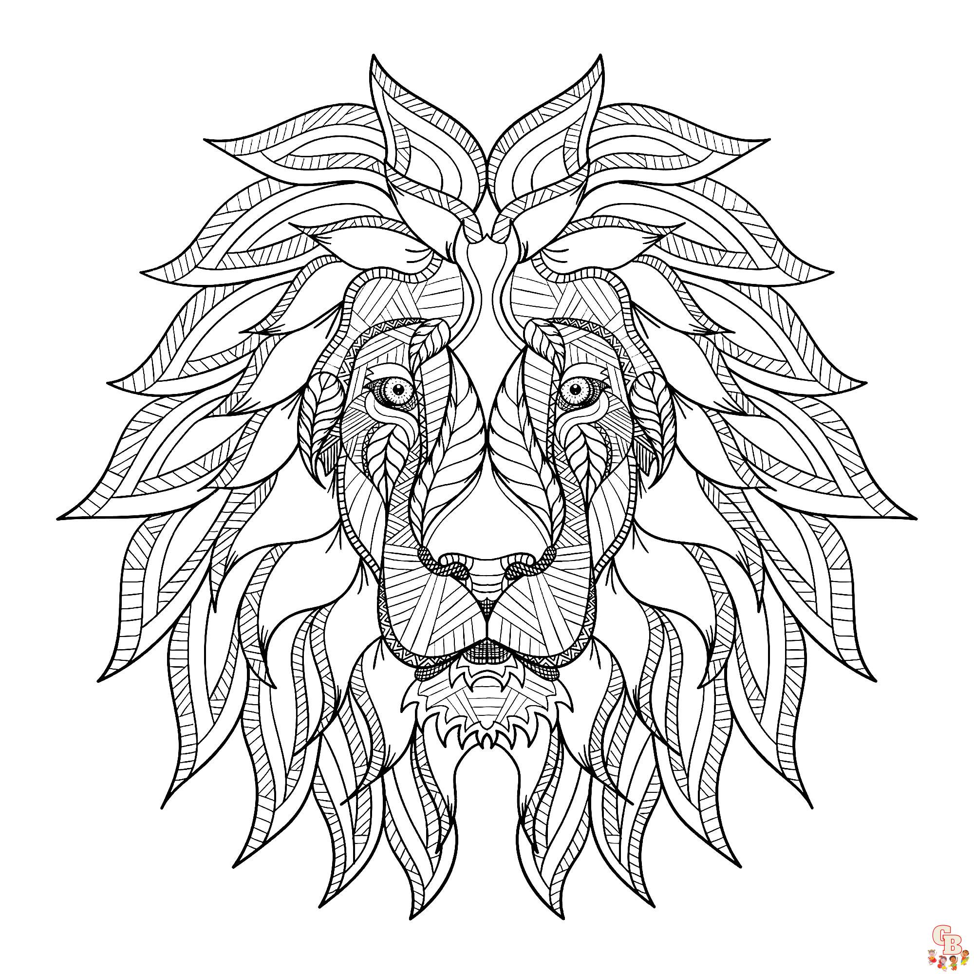 Coloriage Lion Modèles pour Enfants, Adultes et Activités Scolaires