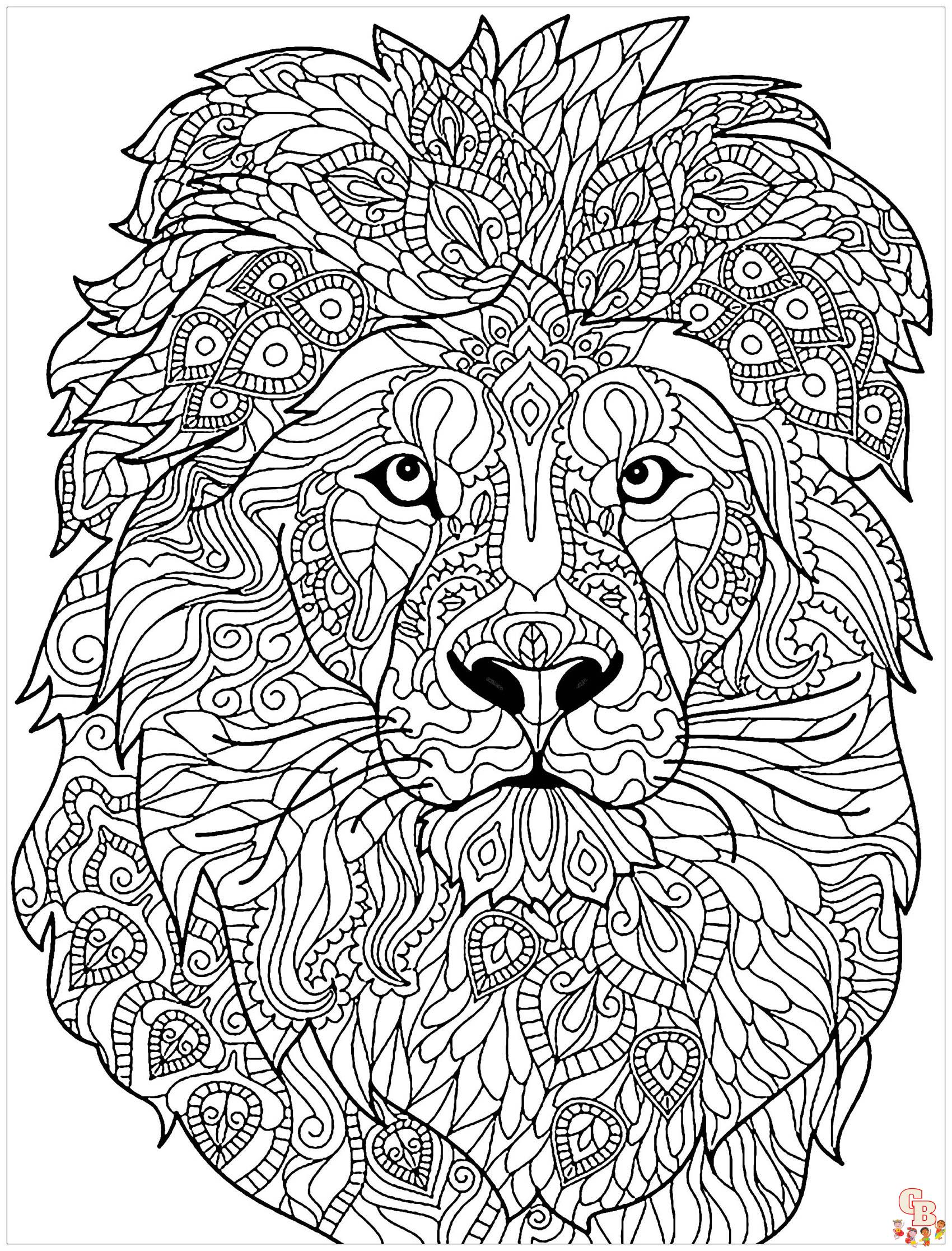 Coloriage Lion Modèles pour Enfants, Adultes et Activités Scolaires