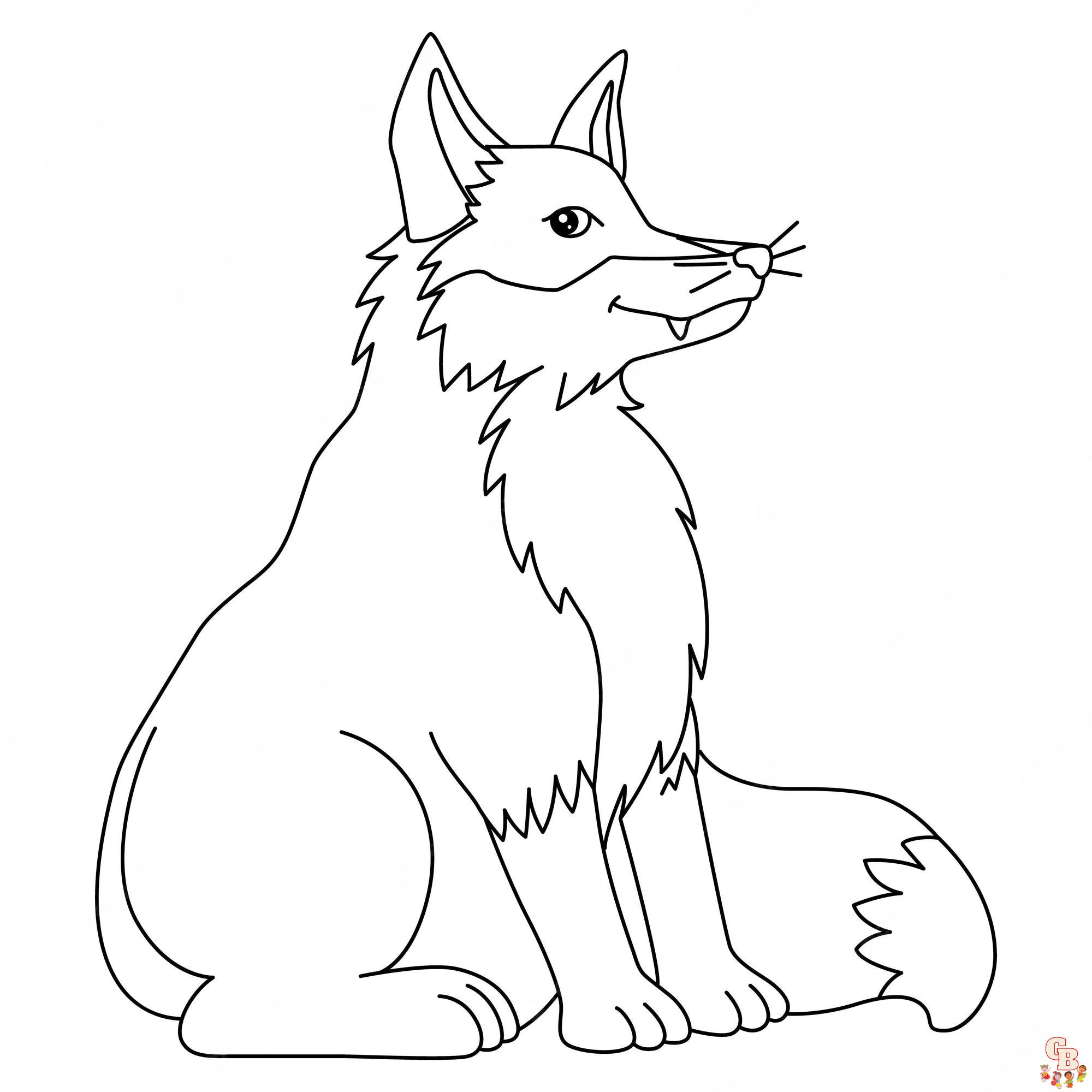 Coloriage loup pour enfants - Dessins de loups à colorier facilement