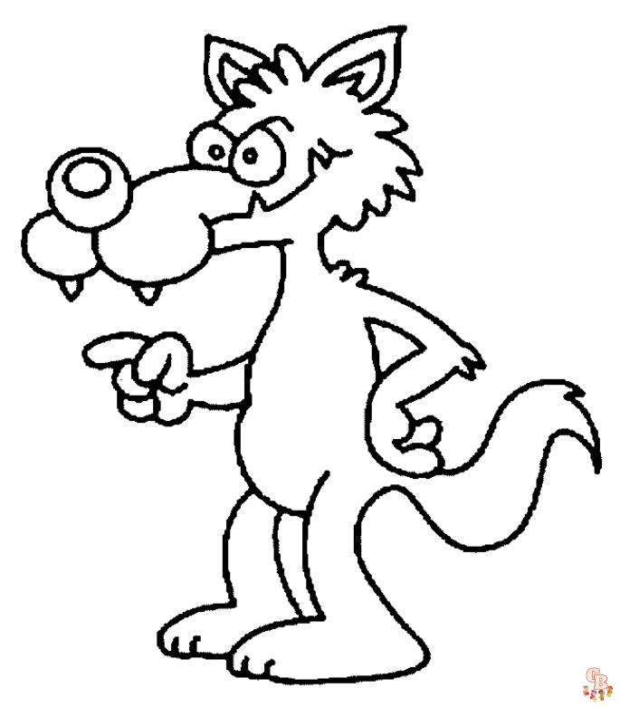 Coloriage loup pour enfants - Dessins de loups à colorier facilement