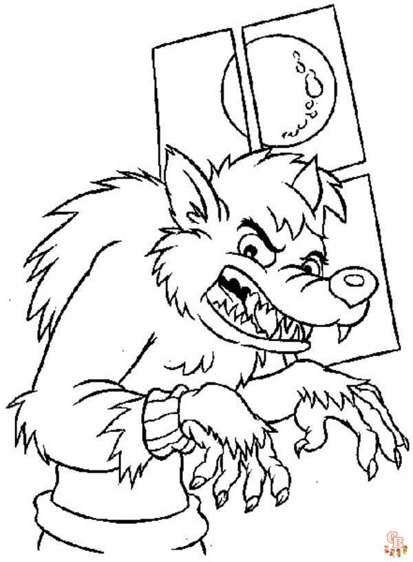 Coloriage loup pour enfants - Dessins de loups à colorier facilement