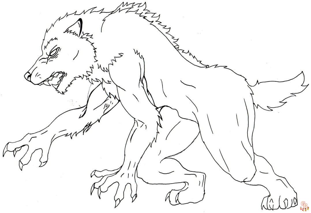 Coloriage loup pour enfants - Dessins de loups à colorier facilement