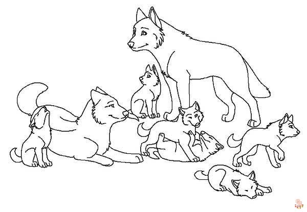 Coloriage loup pour enfants - Dessins de loups à colorier facilement