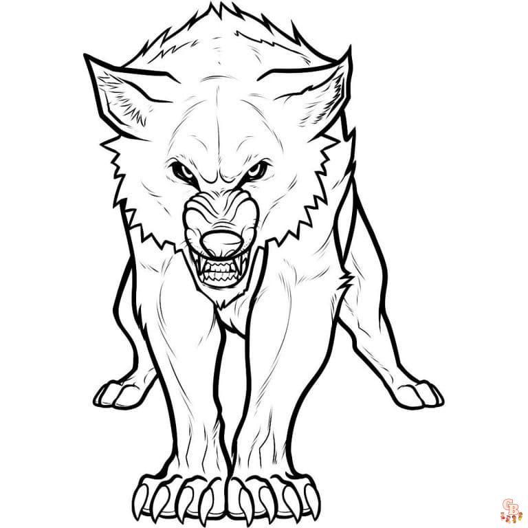 Coloriage loup pour enfants - Dessins de loups à colorier facilement