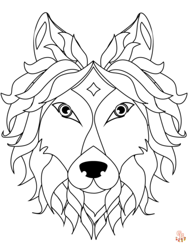 Coloriage loup pour enfants - Dessins de loups à colorier facilement