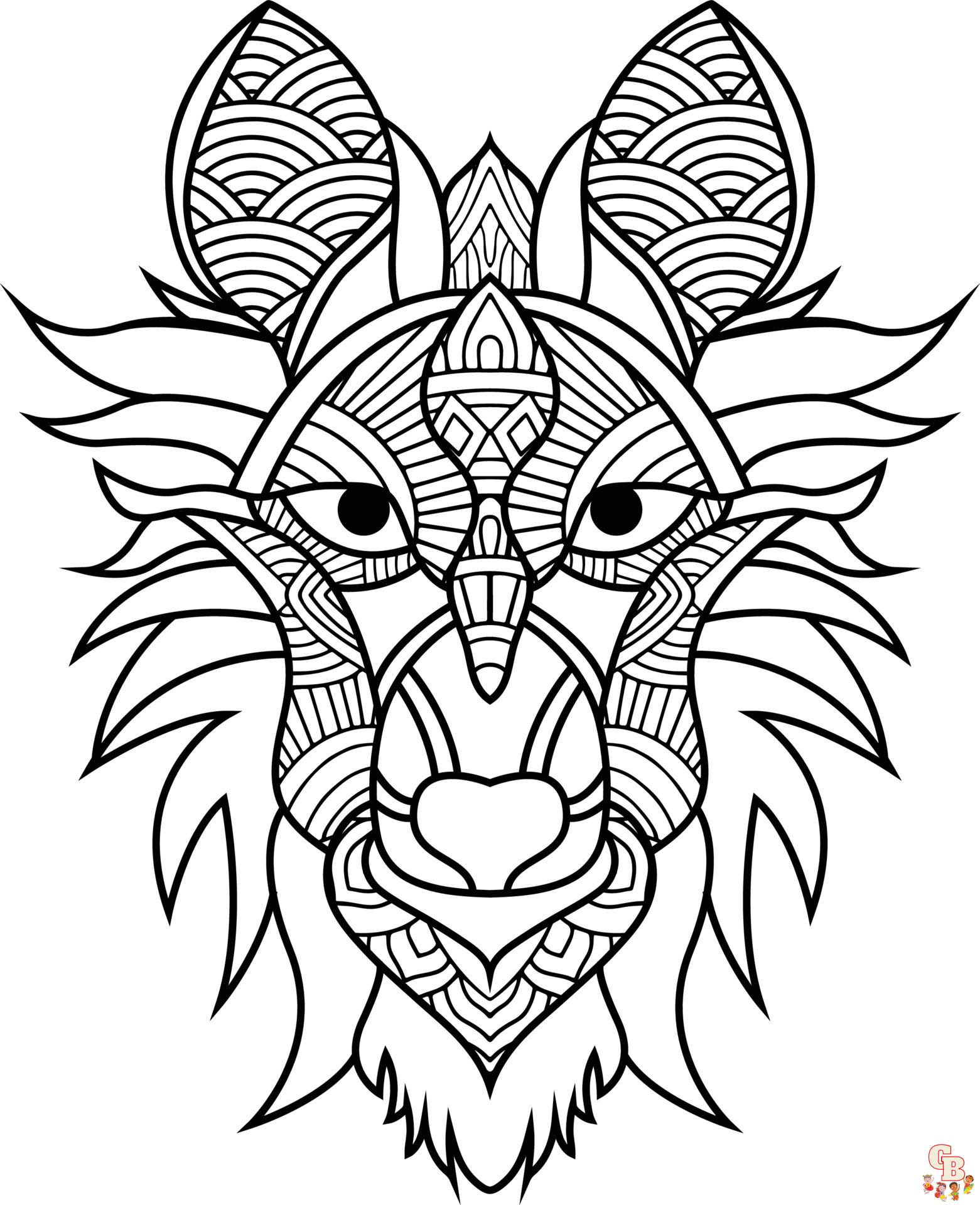 Coloriage loup pour enfants - Dessins de loups à colorier facilement