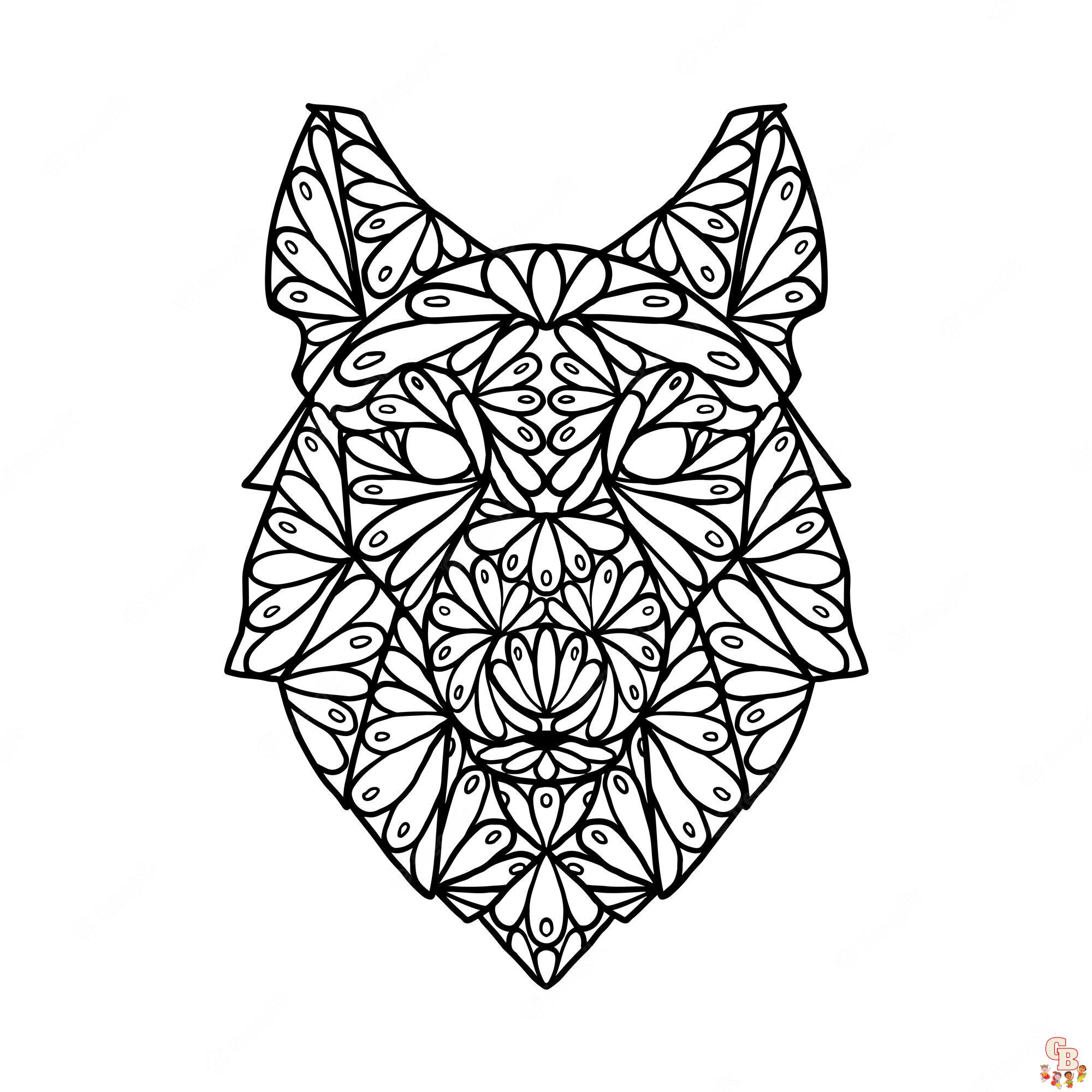 Coloriage loup pour enfants - Dessins de loups à colorier facilement