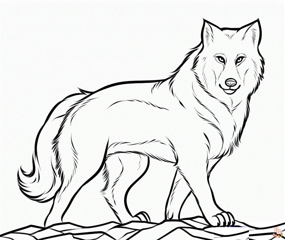 Coloriage loup pour enfants - Dessins de loups à colorier facilement