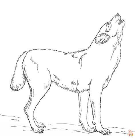 Coloriage loup pour enfants - Dessins de loups à colorier facilement