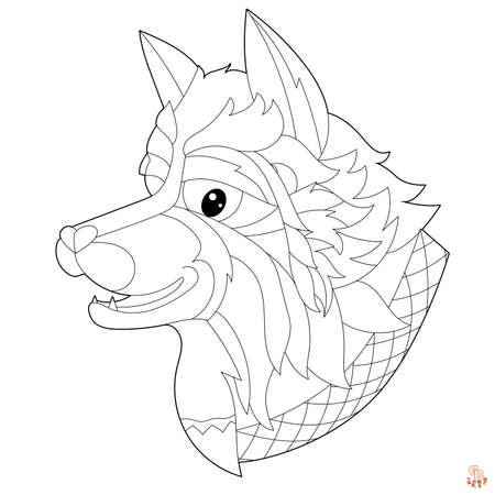 Coloriage loup pour enfants - Dessins de loups à colorier facilement