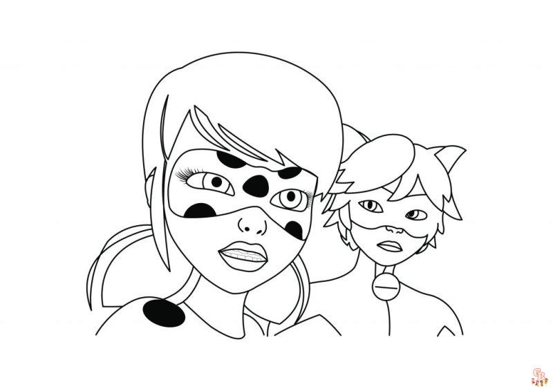 Coloriage Miraculous Ladybug Pages à colorier gratuites pour enfants en utilisant la langue des người Pháp