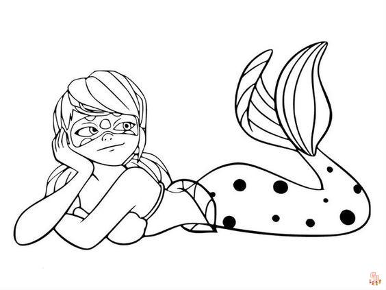 Coloriage Miraculous Ladybug Pages à colorier gratuites pour enfants en utilisant la langue des người Pháp