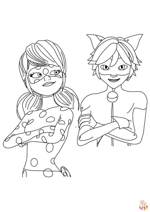 Coloriage Miraculous Ladybug Pages à colorier gratuites pour enfants en utilisant la langue des người Pháp