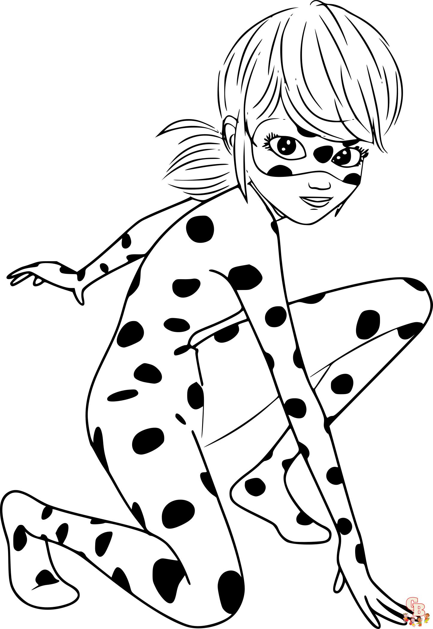 Coloriage Miraculous Ladybug Pages à colorier gratuites pour enfants en utilisant la langue des người Pháp