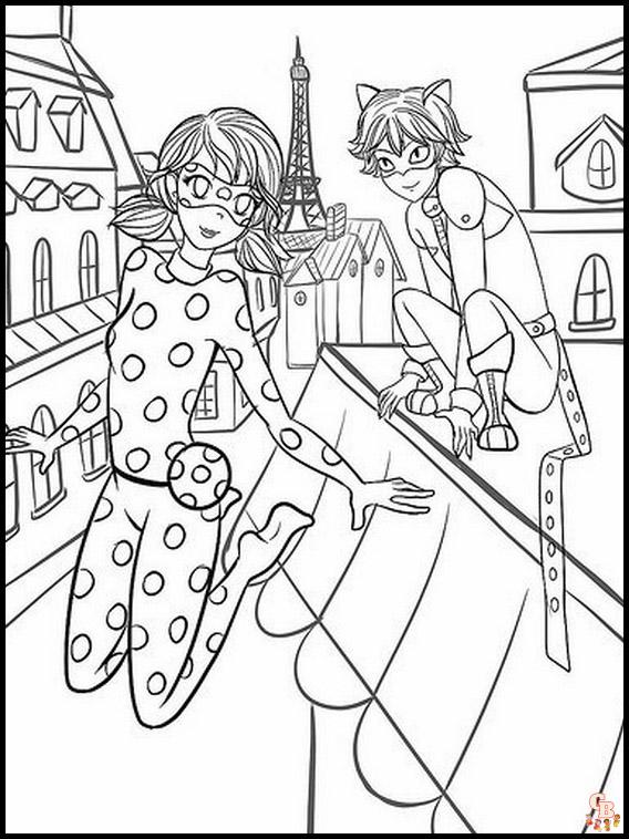 Coloriage Miraculous Ladybug Pages à colorier gratuites pour enfants en utilisant la langue des người Pháp